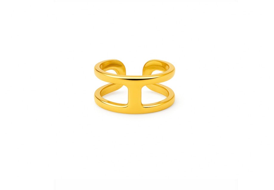 Geometric Gold Ring